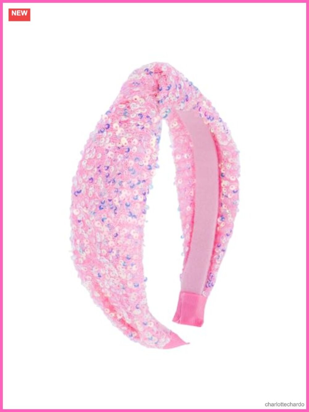 Wide Knotted Headband with Sparkle Sequins for Women